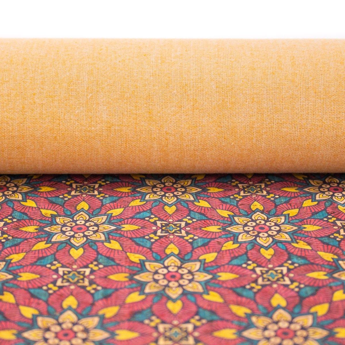 Flower tile cork fabric sheet COF-307-1