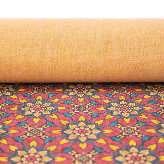 Flower tile cork fabric sheet COF-307-1