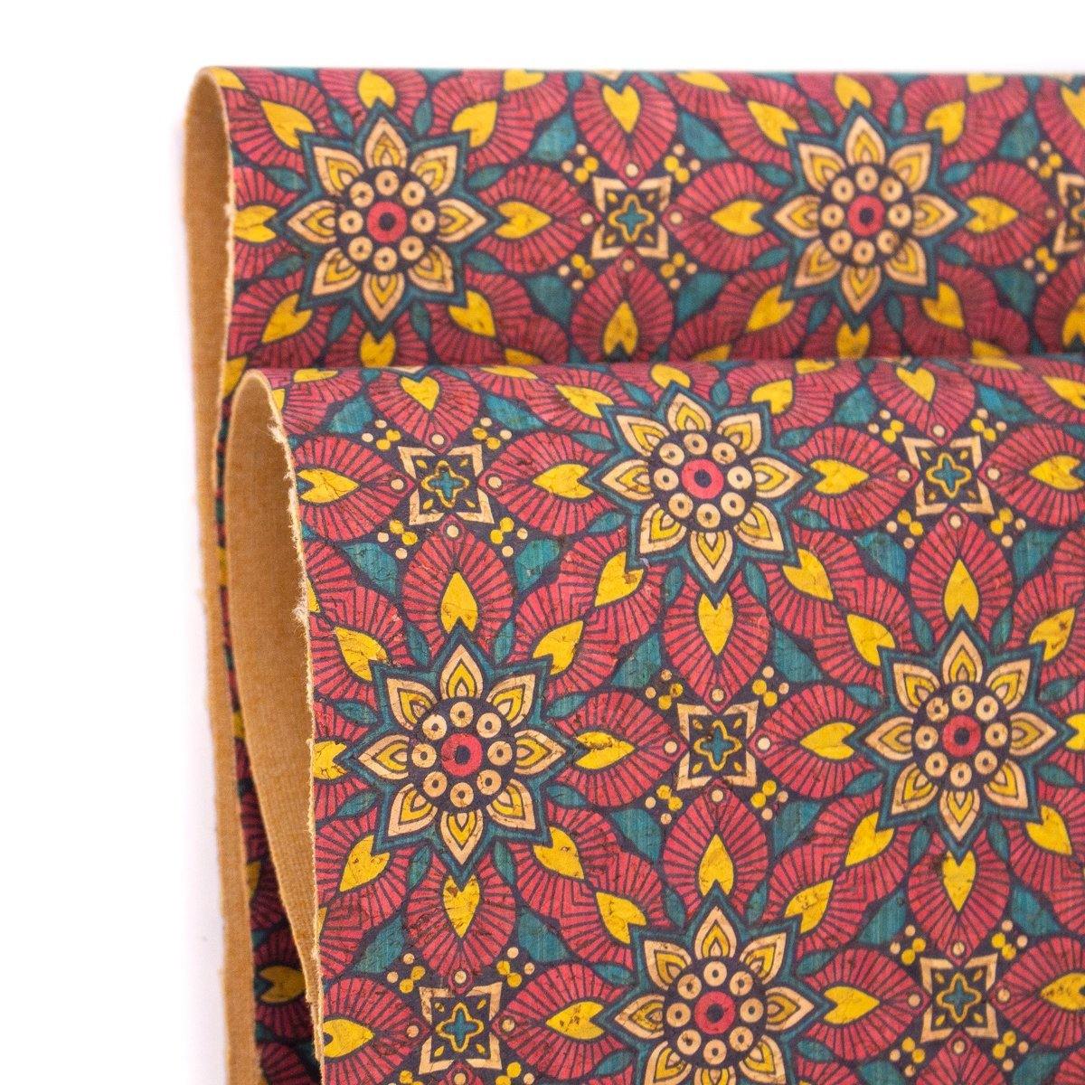 Flower tile cork fabric sheet COF-307-2
